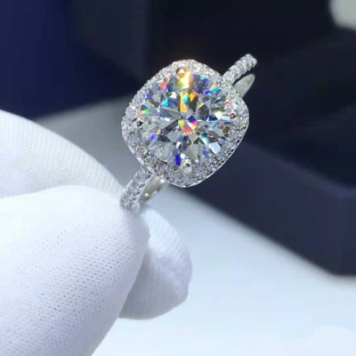 여성을 위한 도매 가격 925 스털링 실버 주얼리 Moissanite 약혼 반지