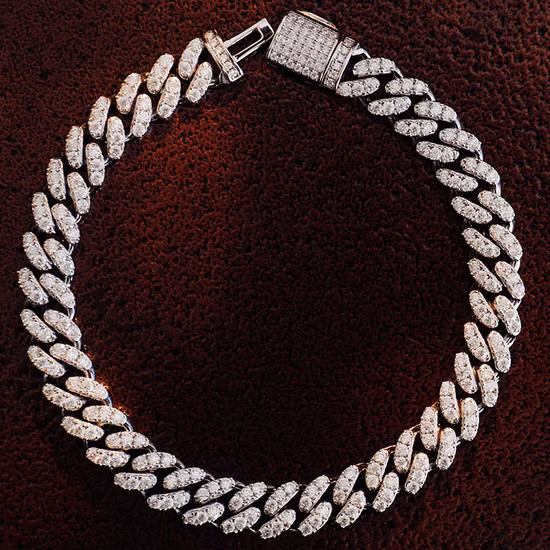 힙합 Schmuck 925 실버 Moissanit 쿠바 링크 완장 6mm 8mm Breite D Farbe Vvs 루스 다이아몬드 아이스 아웃 쿠바 체인