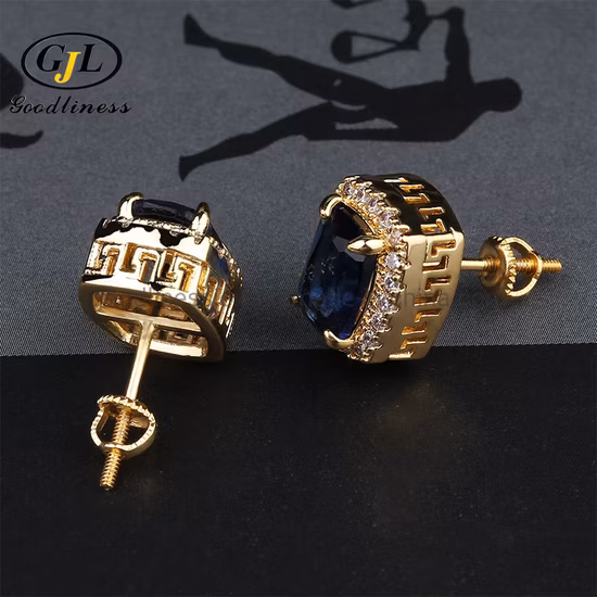 클래식하고 심플한 라운드 H&a 브릴리언트 컷 모이사나이트 골드 스터드 이어링(0.5ct, 1ct, 2ct)